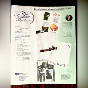 NEW LOT 2 Creative Memories 12x15  White Pages/ protectors 15 each- Old Style